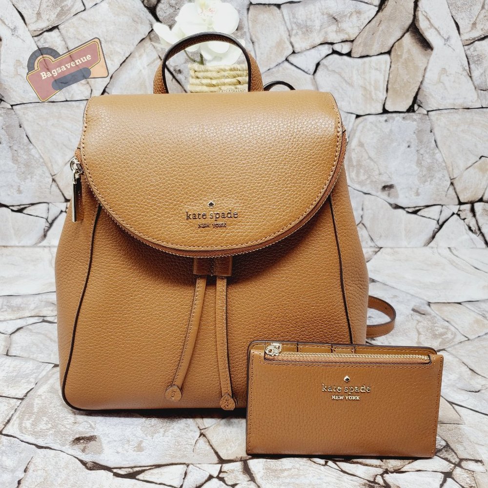 #bagsavenue fast ship leila medium backpack gingerbread wallet kate spade